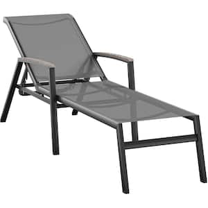 Jace Aluminum Outdoor Chaise Lounge Chair with Grey Sling