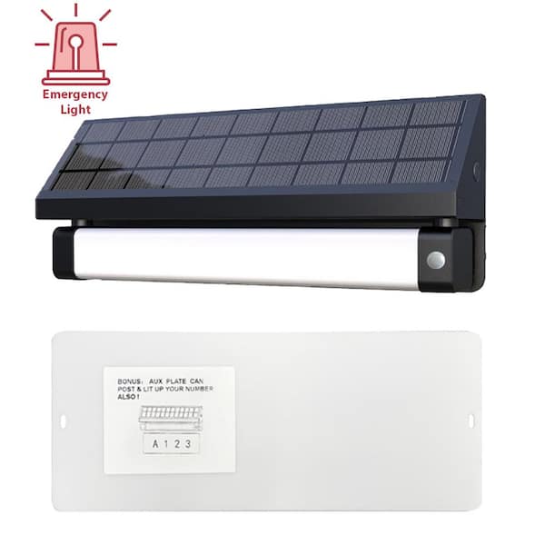 eLEDing Solar 180° Black SMART Sensing Self-Contained Integrated Selectable LED Color Flood Pathway Wall Light