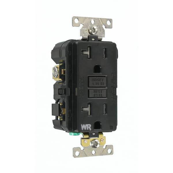 20 Amp SmartlockPro Industrial Grade Heavy Duty Weather/Tamper Resistant GFCI Outlet, Black G5362-WTE