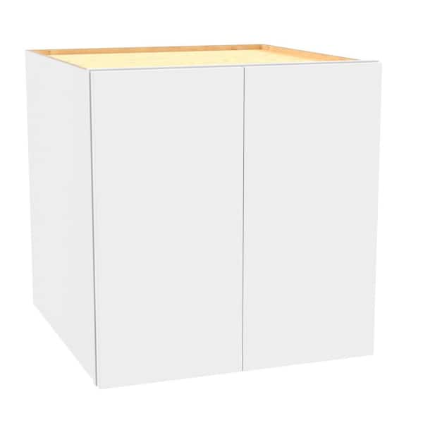 Home Decorators Collection Hargrove 27 in. W x 24 in. D x 24 in. H Assembled Plywood Wall Bridge Kitchen Cabinet in Vesper White with Soft Close