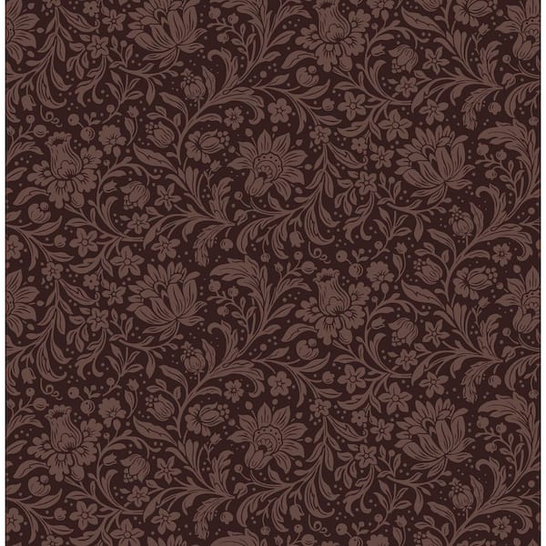 Hague Burgundy Floral Trail Wallpaper