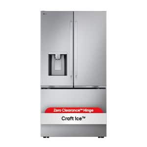 24 cu. ft. Counter Depth MAX Zero Clearance 3-Door French Door Refrigerator with Craft Ice in PrintProof Stainless Steel
