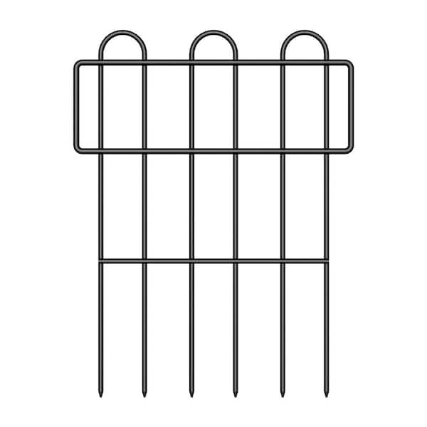 Oumilen 16.5 in. x 12.6 in. W No-Dig Garden Decorative Fence Animal Barrier Exterior Decorative Metal Fence (25-Pieces)