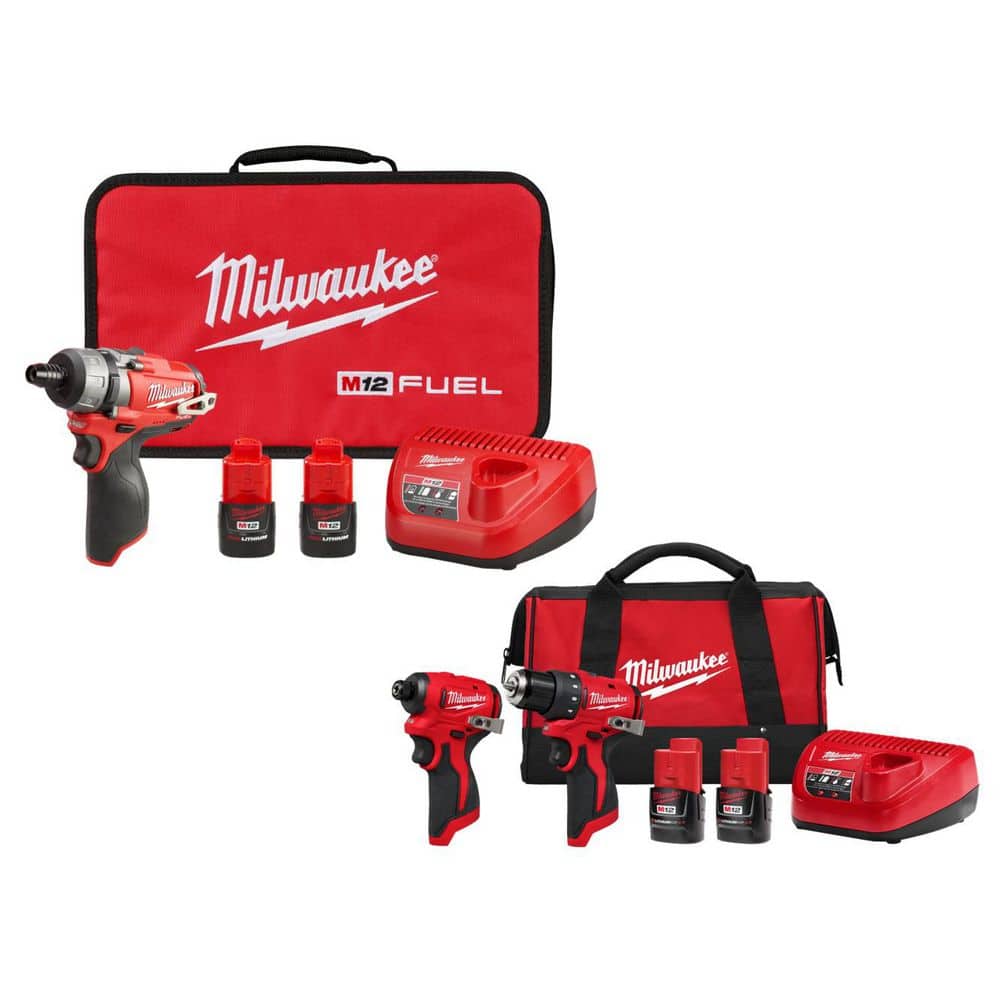 M12 FUEL 12V Lithium-Ion Brushless Cordless 1/4 in. HexScrewdriver Kit W/(2) 2. 0h Batteries, &Drill Impact Driver Kit price history on PriceWatchPro
