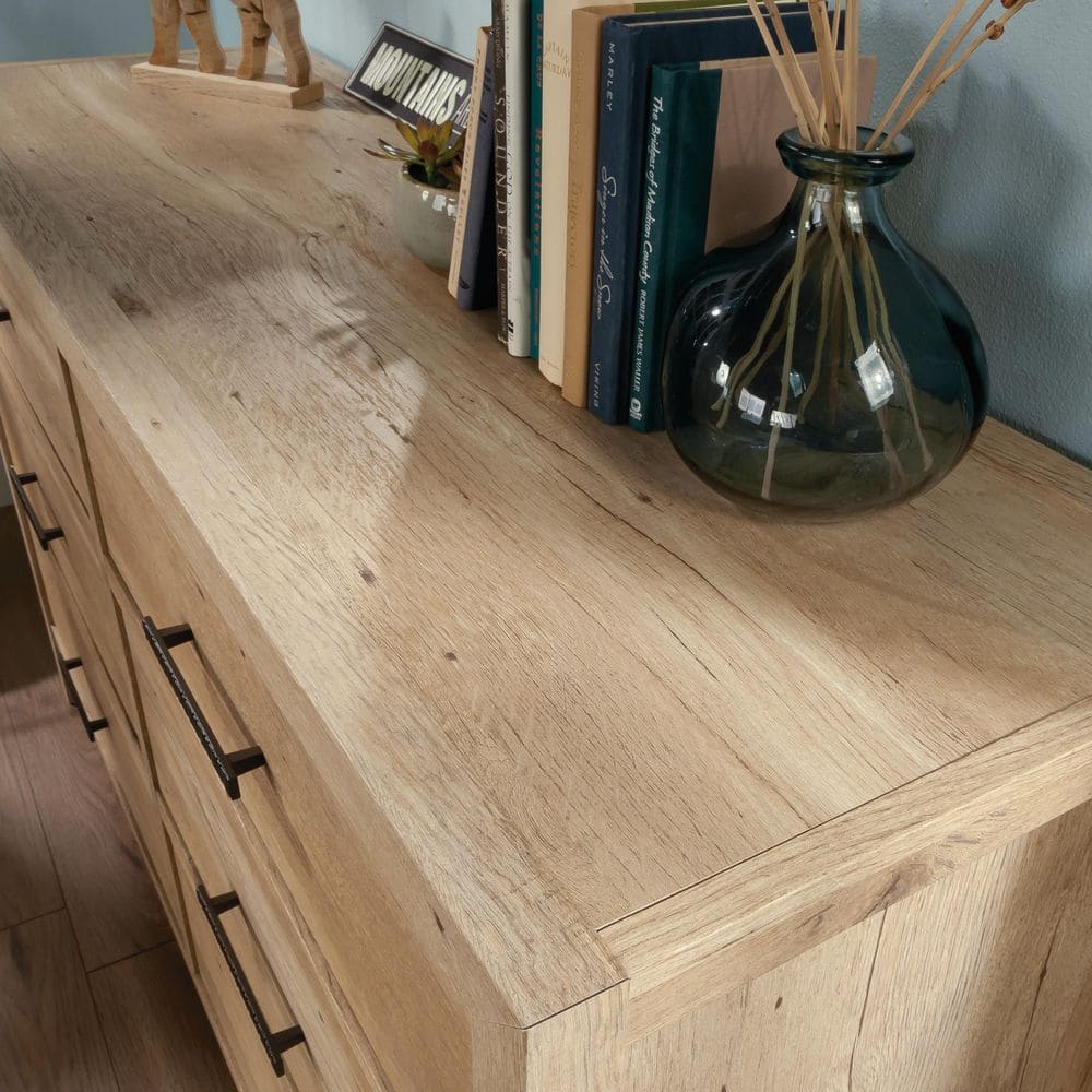 Prime Oak Double Dresser with Six Drawers
