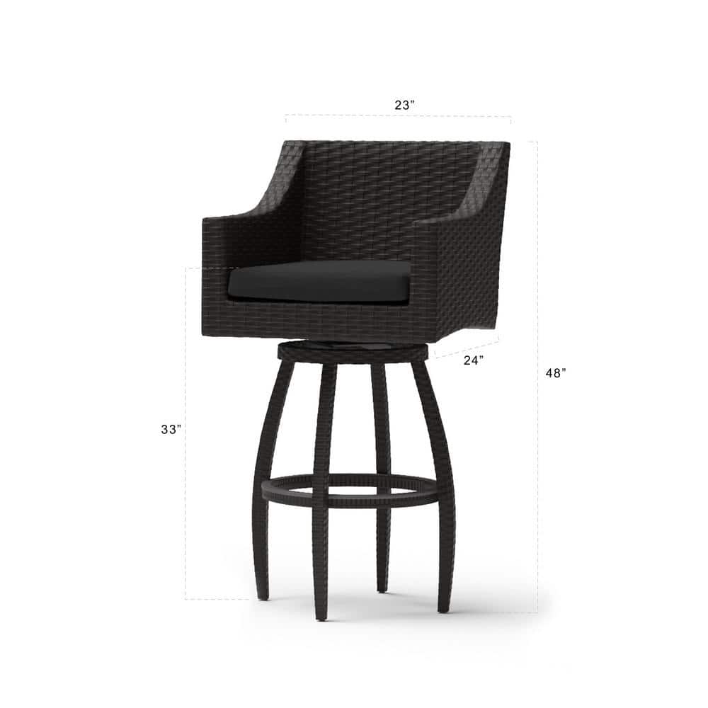 Deco Beige Cushioned Aluminum Outdoor Bar Stool