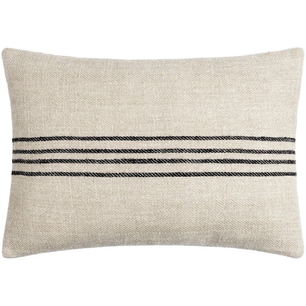 Becki Owens x Modern Brett Lumbar Throw Pillow 13 in. L x 20 in. W Cover Only, Light Brown/Black