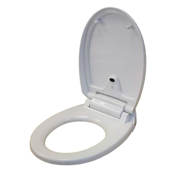 iTouchless Round Closed Touch-Free Sensor Controlled Automatic Front Toilet Seat in White