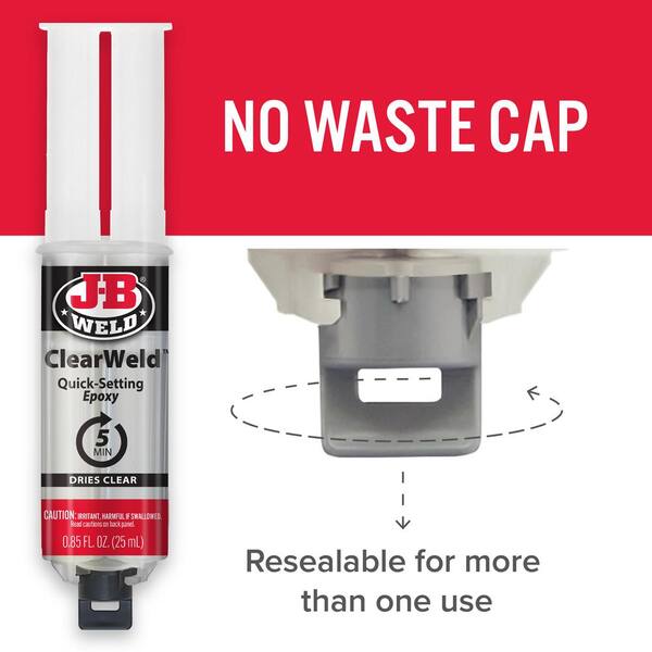 thumbnail image 2 of JB Weld Clear Weld Epoxy – 50112, Strong Clear Adhesive For Multi-Purpose Repairs 2 of 2