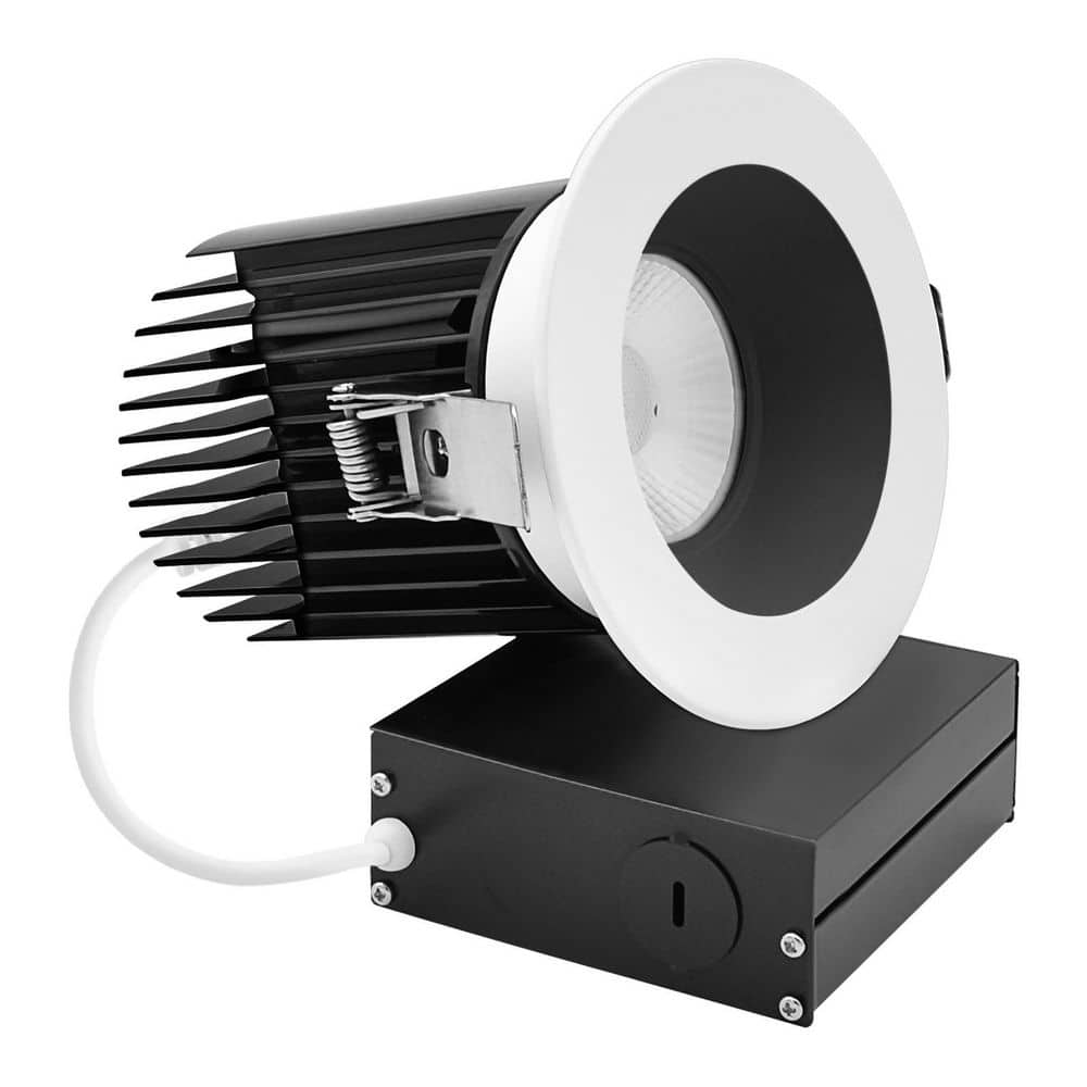 4 in. Integrated LED Trimless Regressed Spotlight with Square Black/White Trim, 5CCT CRI90 22W 1700LM Dimmable IC Rated price history on PriceWatchPro