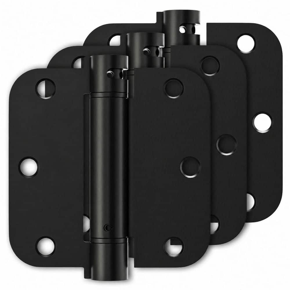 3.5 in Matte Black Self Closing Metal Door Hinges with 5/8 in Radius Corners, 3 Pack price history on PriceWatchPro