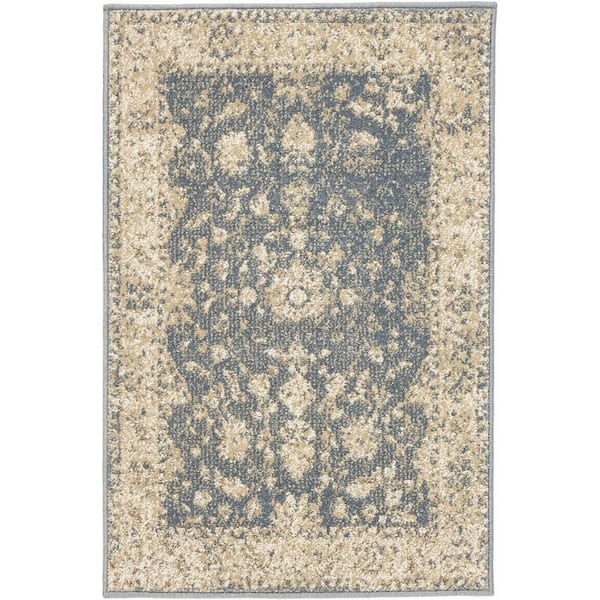 Home Decorators Collection Old Treasures Blue/Cream 2 ft. x 3 ft. Scatter Rug