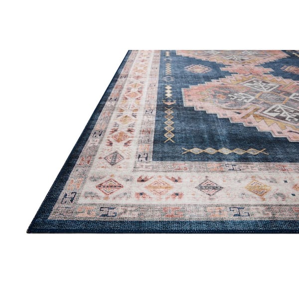 Heidi Denim/Blush 7 ft. 6 in. x 9 ft. 6 in. Southwestern Printed Area Rug