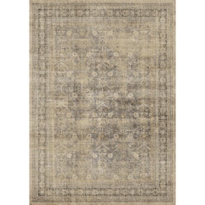 Hampton Brown 8 ft. x 10 ft. Distressed Vintage Floral Area Rug