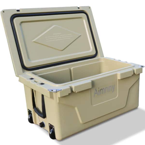 65 qt. Khaki Outdoor Camping Picnic Fishing Portable Cooler Portable Insulated Camping Cooler Box