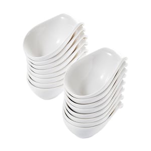 3.75 in. White Porcelain Ramekins Souffle Dishes Serving Bowls (Set of 16)