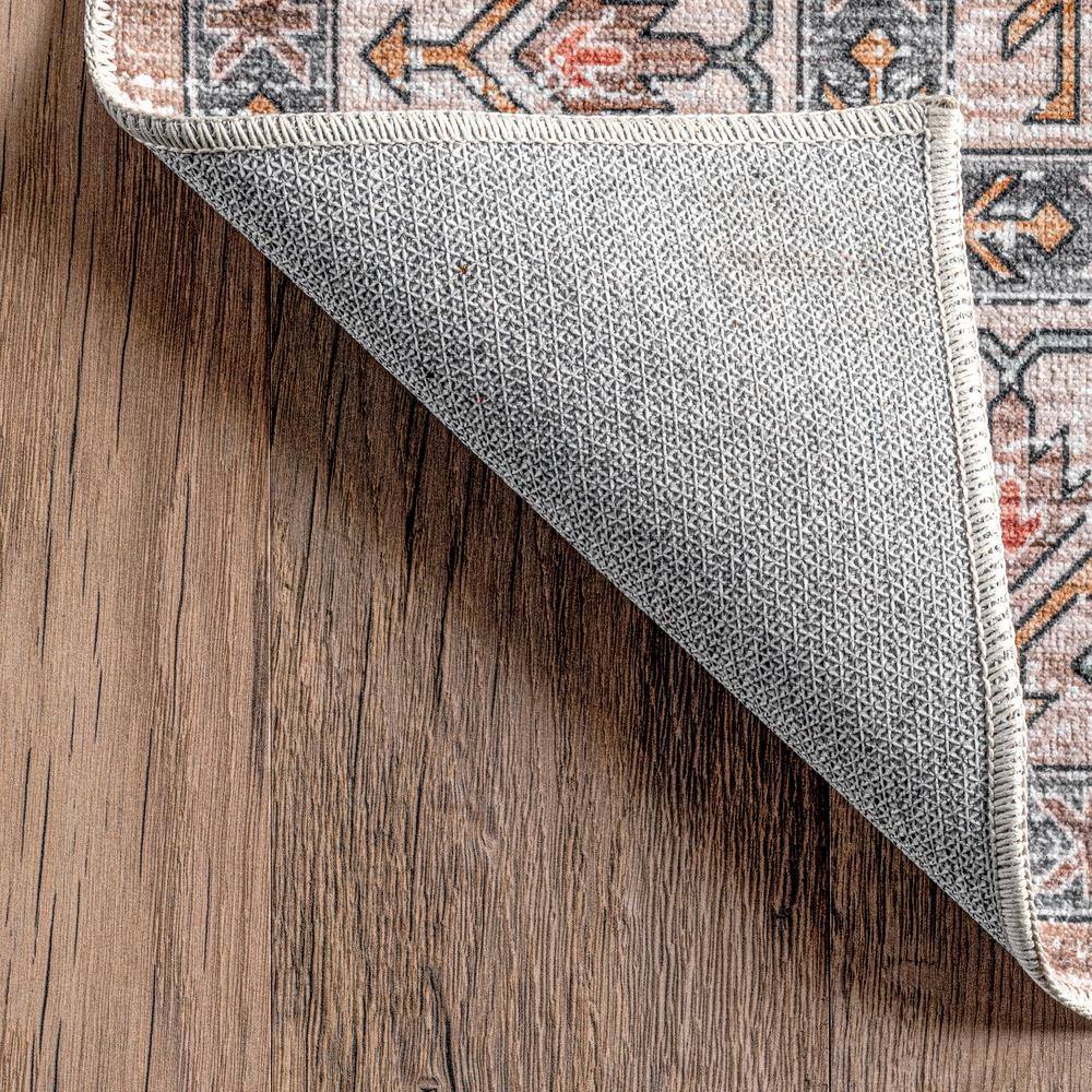 Eco-Friendly Beige Synthetic 4' x 6' Washable Area Rug