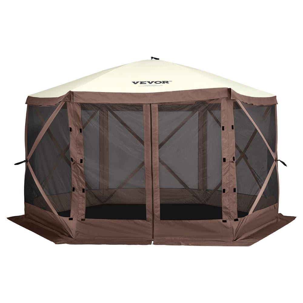 VEVOR 12.5 ft. x 12.5 ft. Pop Up Gazebo Tent Pop-Up Screen Tent 6-Sided Canopy Sun Shelter with Removable Privacy Wind Cloths ZPSLTZS125X1X8KS1V0 - VEVOR 12.5 ft. x 12.5 ft. Pop Up Gazebo Tent Pop-Up Screen Tent 6-Sided Canopy Sun Shelter with Removable Privacy Wind Cloths ZPSLTZS125X1X8KS1V0 -