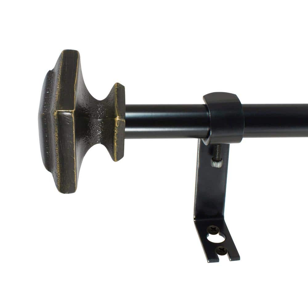 Square 48 in. - 86 in. Adjustable Curtain Rod 5/8 in. in Venetian Gold with Finial price history on PriceWatchPro