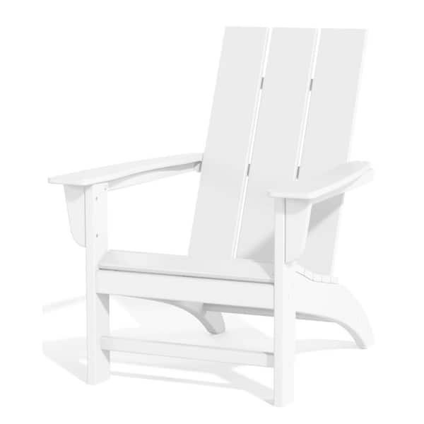 Polydun White High-Eco Recycled Plastic Morden Adirondack Chair