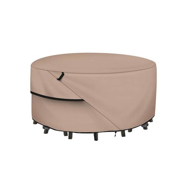 76 Inch Round Patio Furniture Cover - Waterproof Outdoor Table with Chair Set Cover for All-Weather Protection