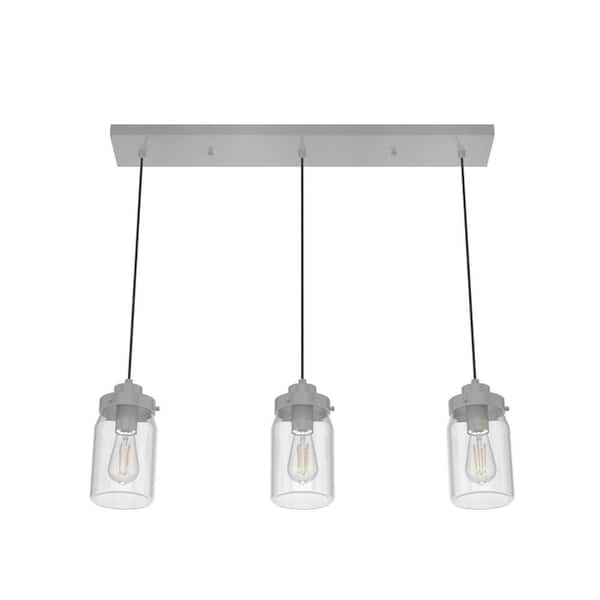 brushed nickel linear pendant light