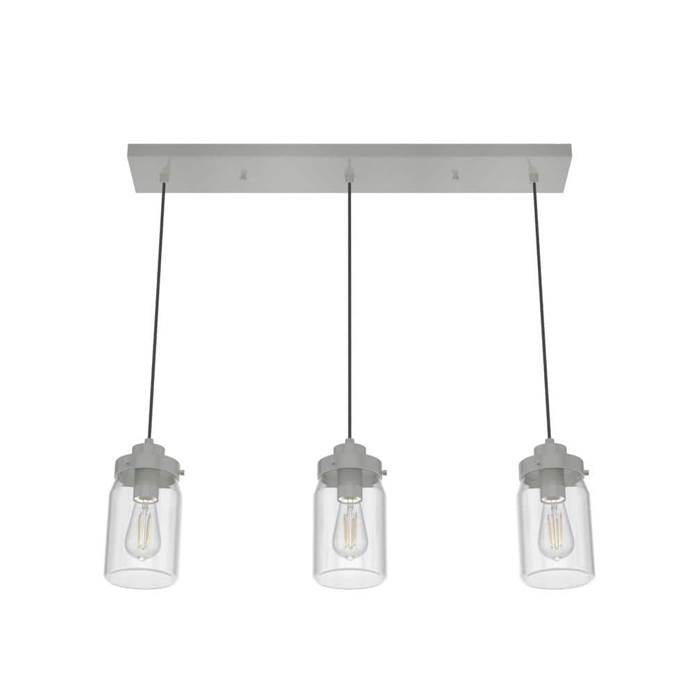Devon Park Brushed Nickel 3-Light Farmhouse Jar Pendant