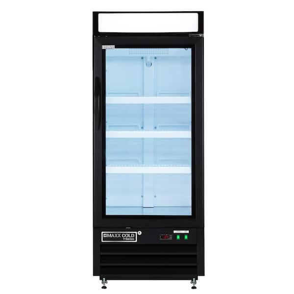 Unbranded V-Series 25 in. 12 cu. ft. Freezer Auto / Cycle Defrost Single Glass Door Merchandiser Upright Freezer in Black
