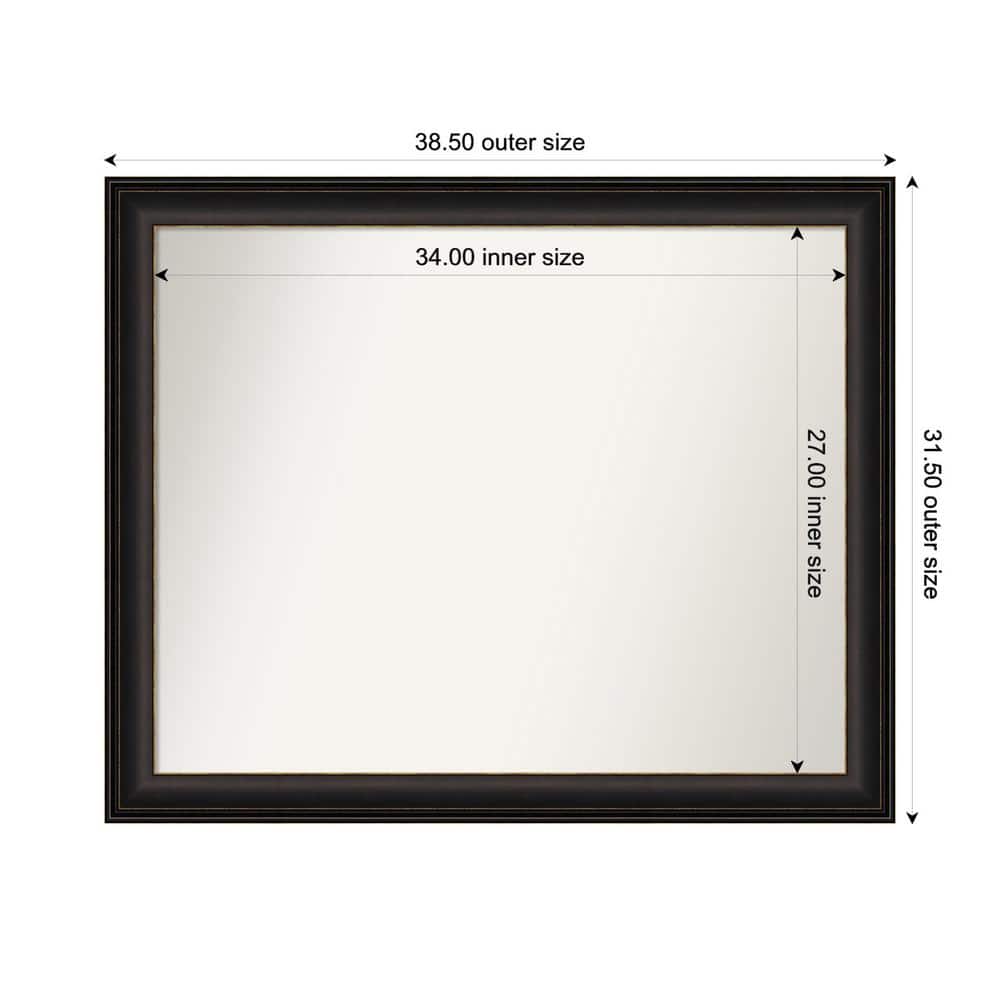 Trio Oil Rubbed Bronze 38.5 in. x 31.5 in. Custom Non-Beveled Recycled Polystyrene Framed Bathroom Vanity Wall Mirror price history on PriceWatchPro