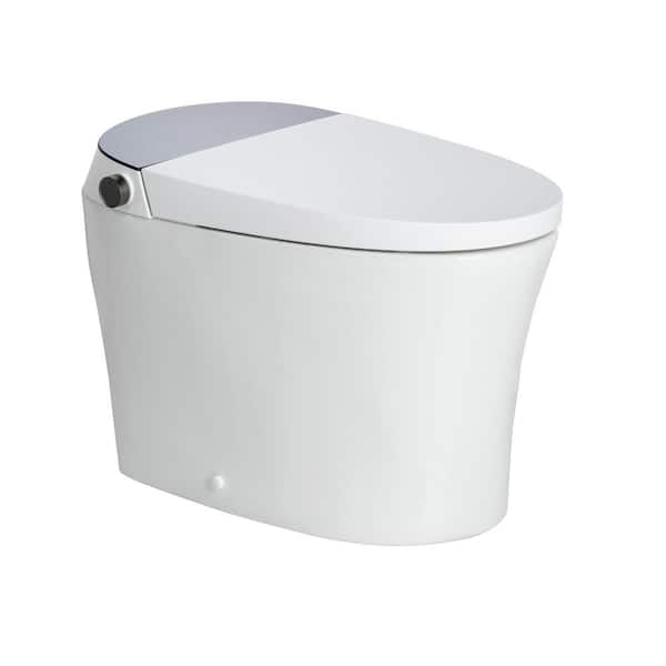 Unbranded Elongated Electric Bidet Toilet 1.45/1.08 GPF in Grey with Auto Open/Close Foot Sensor Auto Flush Warm Water Heated Seat