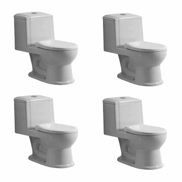 RENOVATORS SUPPLY MANUFACTURING Child Potty Training One-Piece Toilet 1.25 GPF Single Flush Round Seat Toilet in White (Pack of 4)