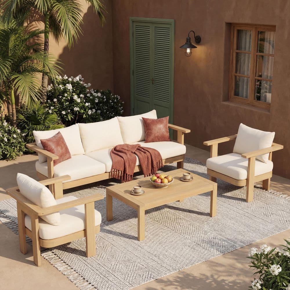 CHRISTOPHER KNIGHT HOME Elma Light Teak Finish 4-Piece Solid Wood
