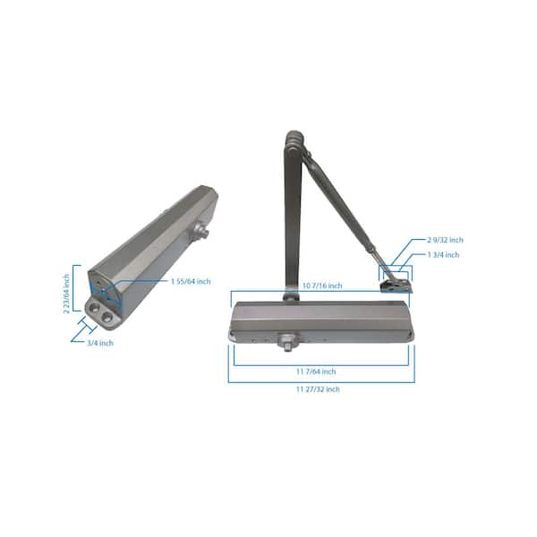 NORTON Heavy Duty Door Closer, Grade 1, Black, 13