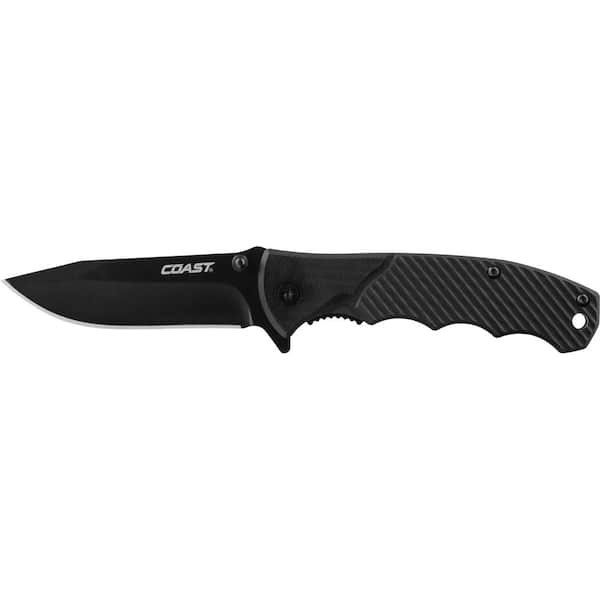 Coast 3 in. Stainless Steel Straight Edge Drop Point Folding Knife