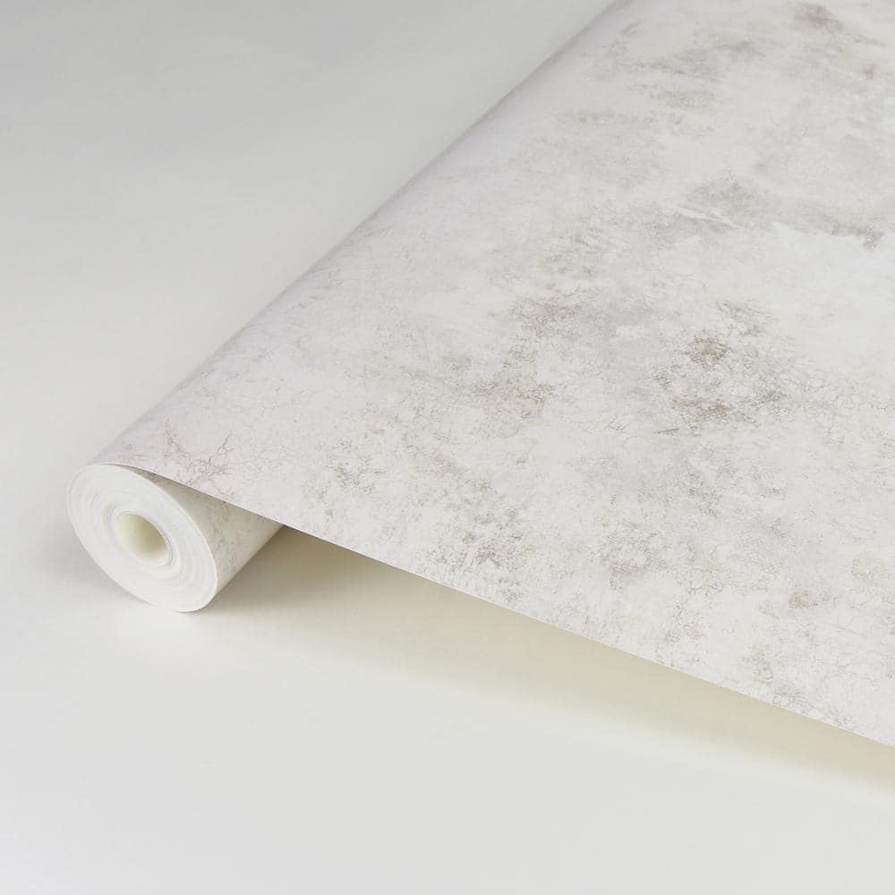 White Textured Plaster Effect Removable Wallpaper Roll