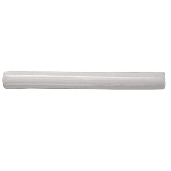 Apollo Tile Deluxe 0.6 in. x 6 in. White Ceramic Glossy Pencil Liner Tile Trim (0.25 sq. ft./case) (10-pack)