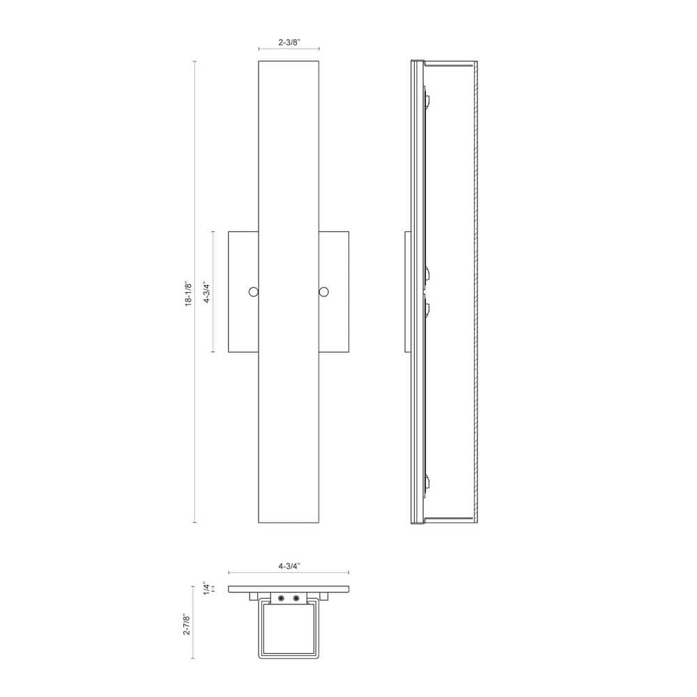 Melville 18-Inch Chrome LED Wall Sconce with White Opal Glass
