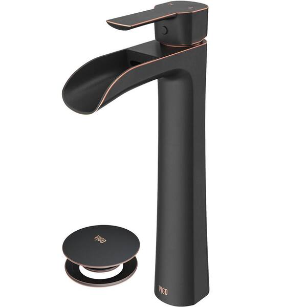 Single Handle Bathroom Faucet With Pop-up Drain - Waterfall Vanity Faucet In Stainless Steel