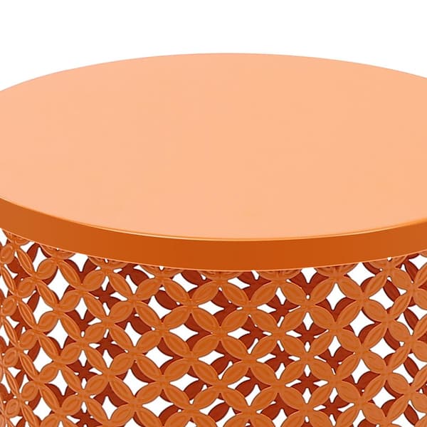 YIYIBYUS Orange 16.5 in., 19.2 in. H Outdoor Side Table