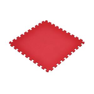 Red 24 in. x 24 in. EVA Foam Non-Toxic Solid Color Interlocking Tiles (96 sq. ft. - 24 tiles)