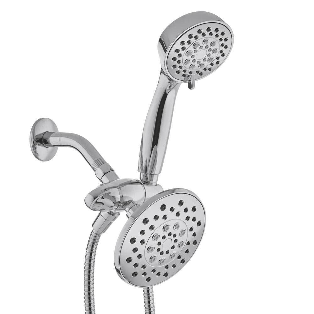 Glacier Bay 6 Spray 551 In Dual Shower Head And Handheld Shower Head In Chrome Hd58302 0501 0306