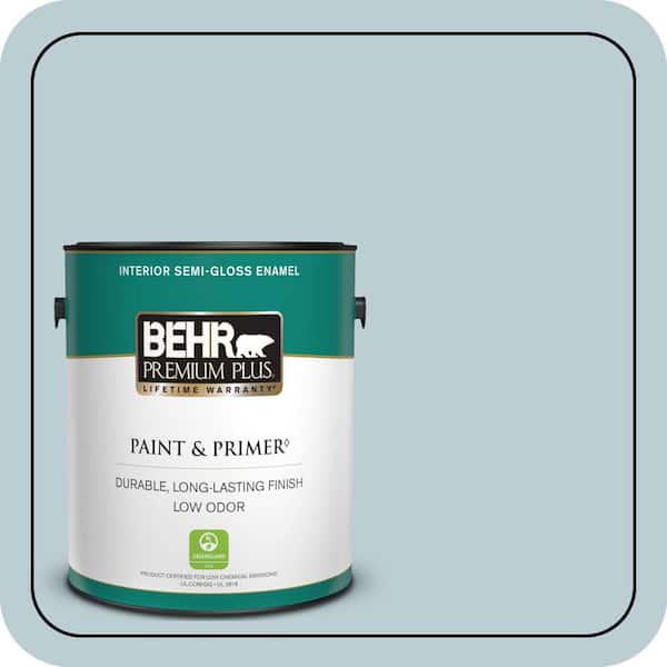 BEHR PREMIUM PLUS 1 gal. #540E-2 Cloudy Day Semi-Gloss Enamel Low Odor Interior Paint & Primer