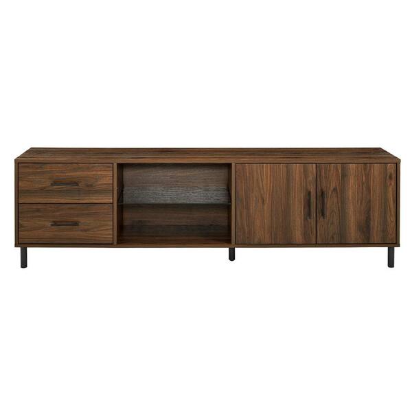 Welwick Designs 54 in. Rectangular Dark Walnut Wood and Metal 2-Drawer  Double Sided Executive Desk HD8685 - The Home Depot