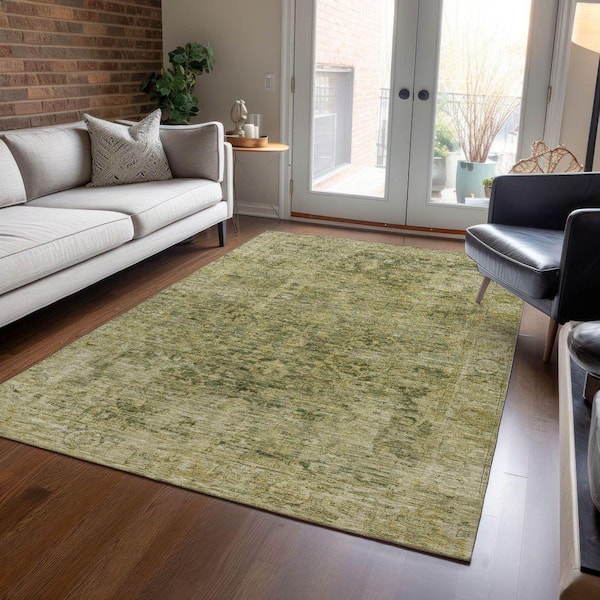 Chantille Machine Washable Indoor/Outdoor Abstract ACN1773 Green 3 ft. x 4 ft. Area Rug