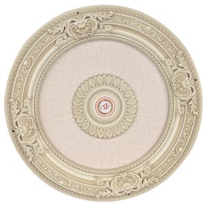 24 in. x 2 in. x 24 in. Cream French Petite Round Ceiling Medallion Moulding