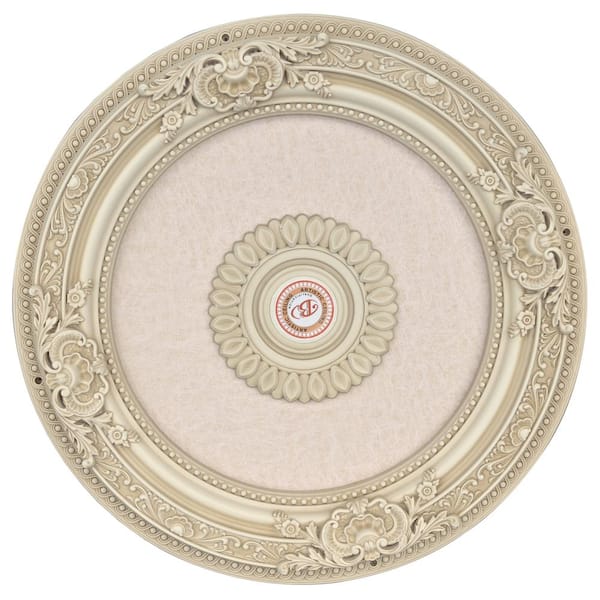 AFD 24 in. x 2 in. x 24 in. Cream French Petite Round Ceiling Medallion Moulding