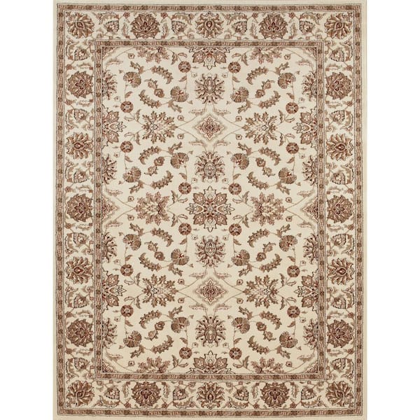 Unbranded Como Ivory 5 ft. x 7 ft. Traditional Oriental Floral Area Rug