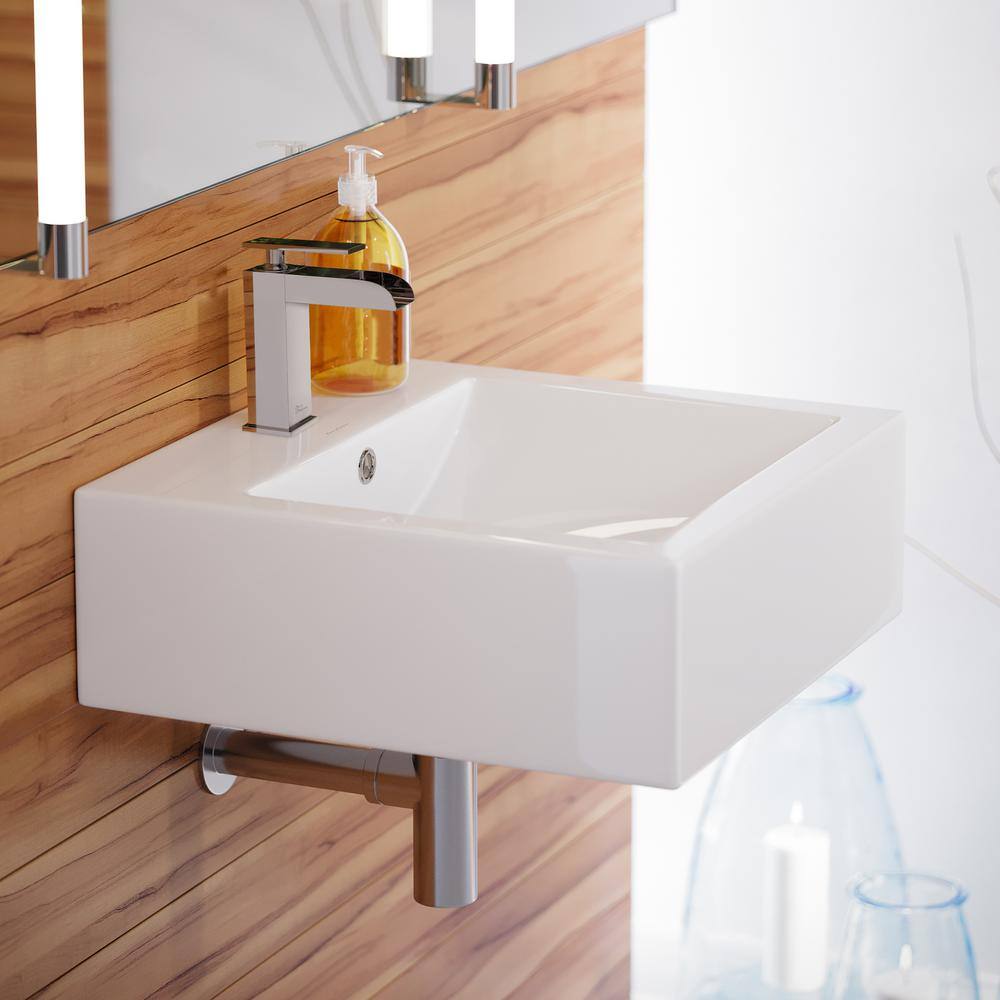 Swiss Madison Voltaire 18 in. Square Ceramic Vessel Sink in Glossy