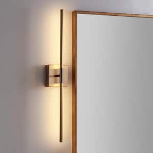Makena 28 in. Gold Dimmable Integrated LED Metal Wall Sconce
