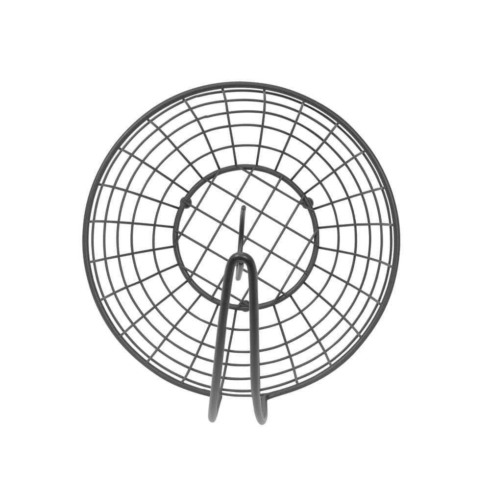 Industrial Gray Steel Round Fruit Basket with Banana Hook